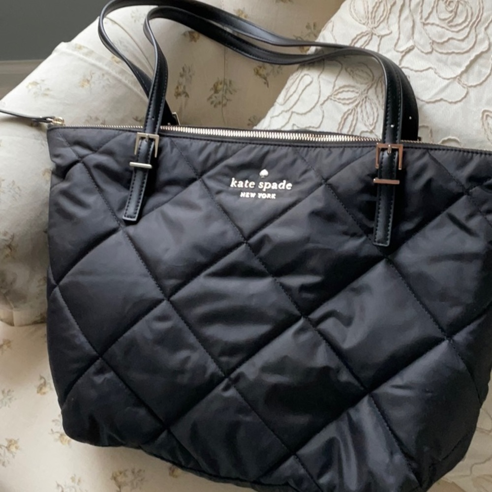 Black Kate Spade Two strapped Bag with gold hardware